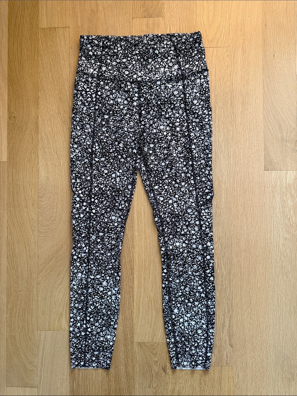 lululemon athletica Black and White Floral High-Rise Leggings